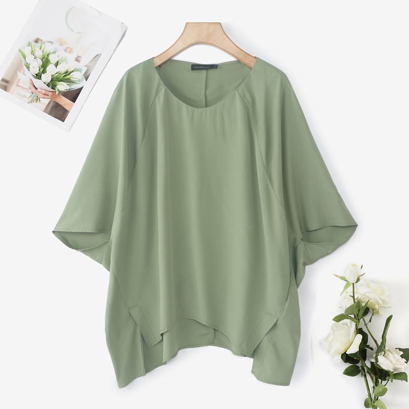 ZANZEA Женская повседневная блузка с круглым вырезом и рукавом 3/4 свободного кроя 5XL зелёный
ZANZEA Женская повседневная блузка с круглым вырезом и рукавом 3/4 свободного кроя 5XL зелёный