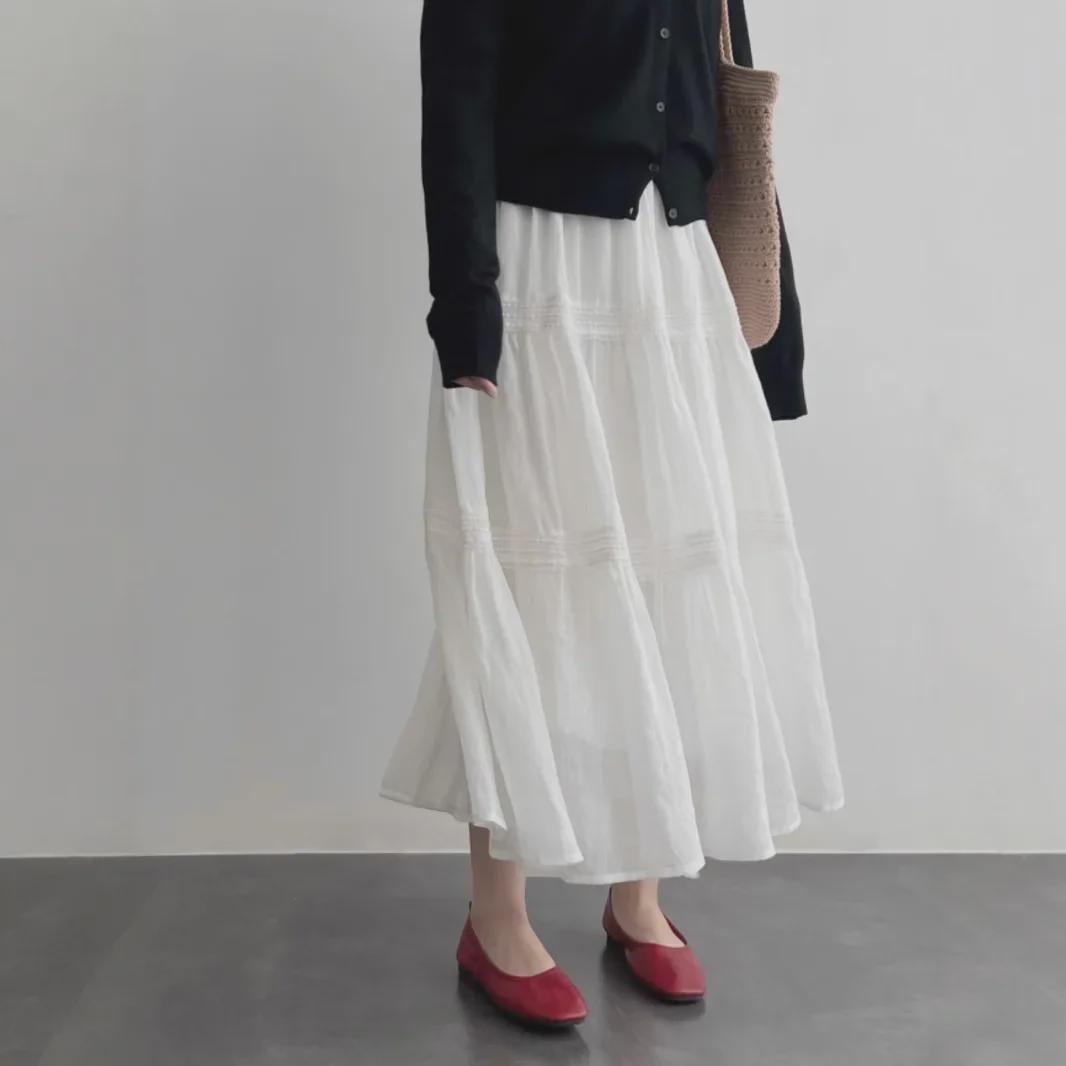 Women s High Waist White Lace Patchwork Ramie A-line Midi Skirt - Spring/Summer 2025 M білий
Women s High Waist White Lace Patchwork Ramie A-line Midi Skirt - Spring/Summer 2025 M білий