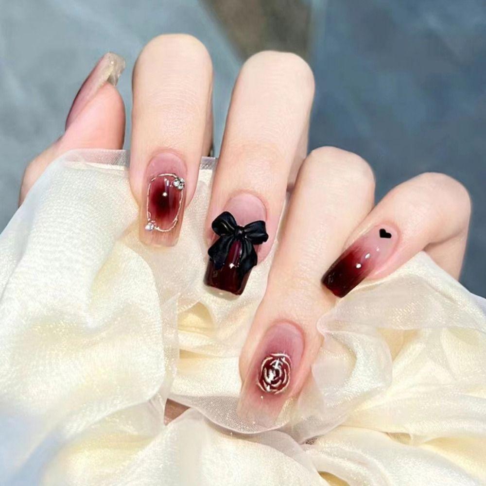 24pcs Manicure Crystal Love Heart Rose DIY Press on Nails French Ballerina Fake Nails Long
24pcs Manicure Crystal Love Heart Rose DIY Press on Nails French Ballerina Fake Nails Long
