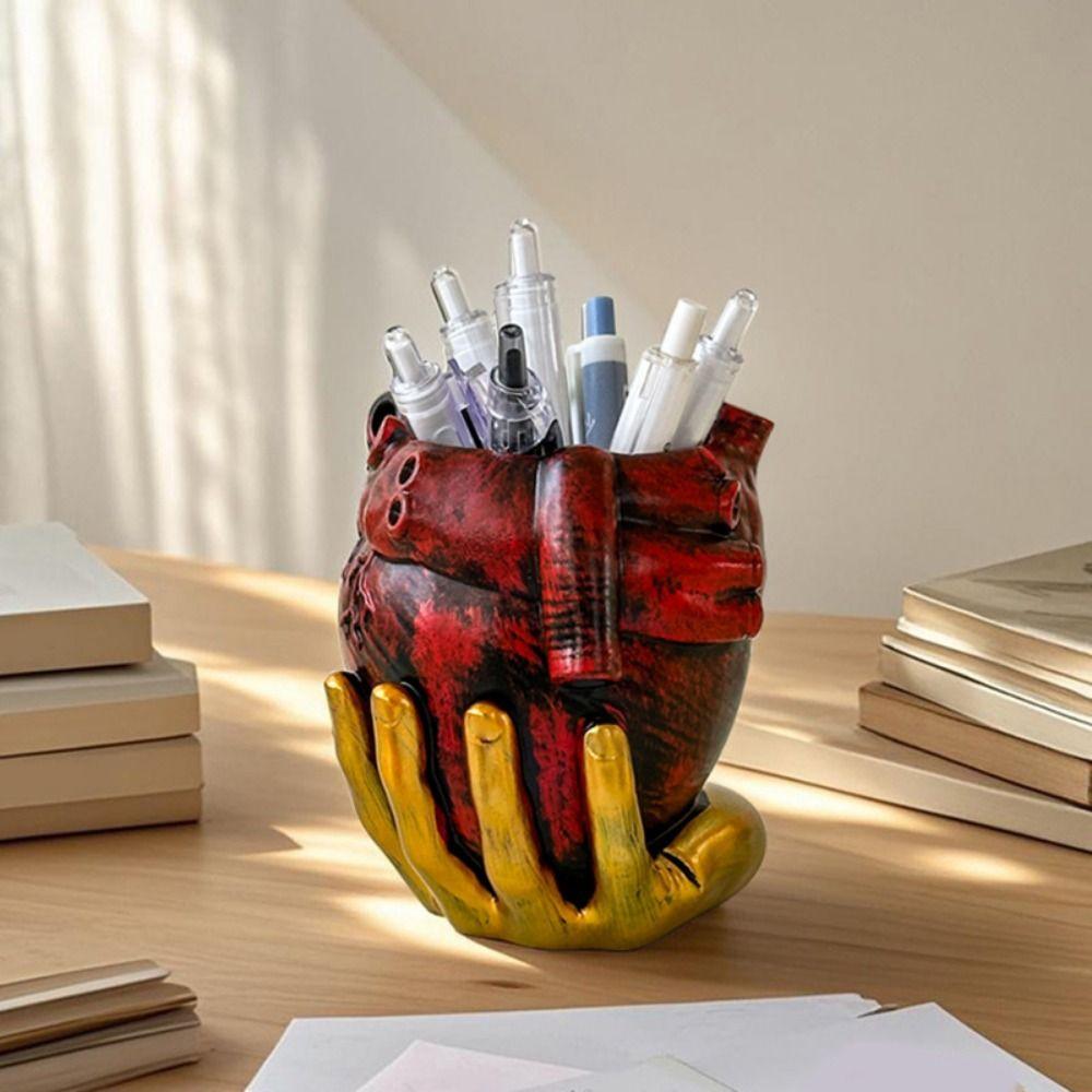 Decorative Heart-Shaped Pen Holder Simulation Desktop Organizer Makeup Brush Storage Box for Home Pen Holder
Decorative Heart-Shaped Pen Holder Simulation Desktop Organizer Makeup Brush Storage Box for Home Pen Holder