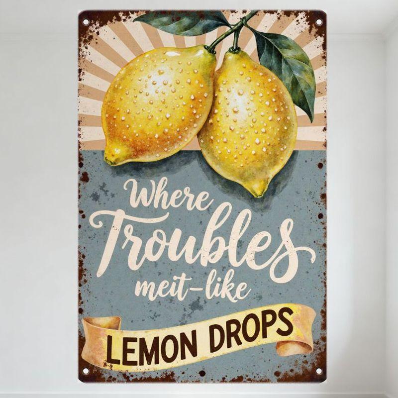 Vintage Rusty Lemon Metal Tin Sign, Yellow Lemons with Water Drops Green Leaves Sunlight Background, Where Troubles Melt Like L 20x30cm(7.8x11.8inch)
Vintage Rusty Lemon Metal Tin Sign, Yellow Lemons with Water Drops Green Leaves Sunlight Background, Where Troubles Melt Like L 20x30cm(7.8x11.8inch)