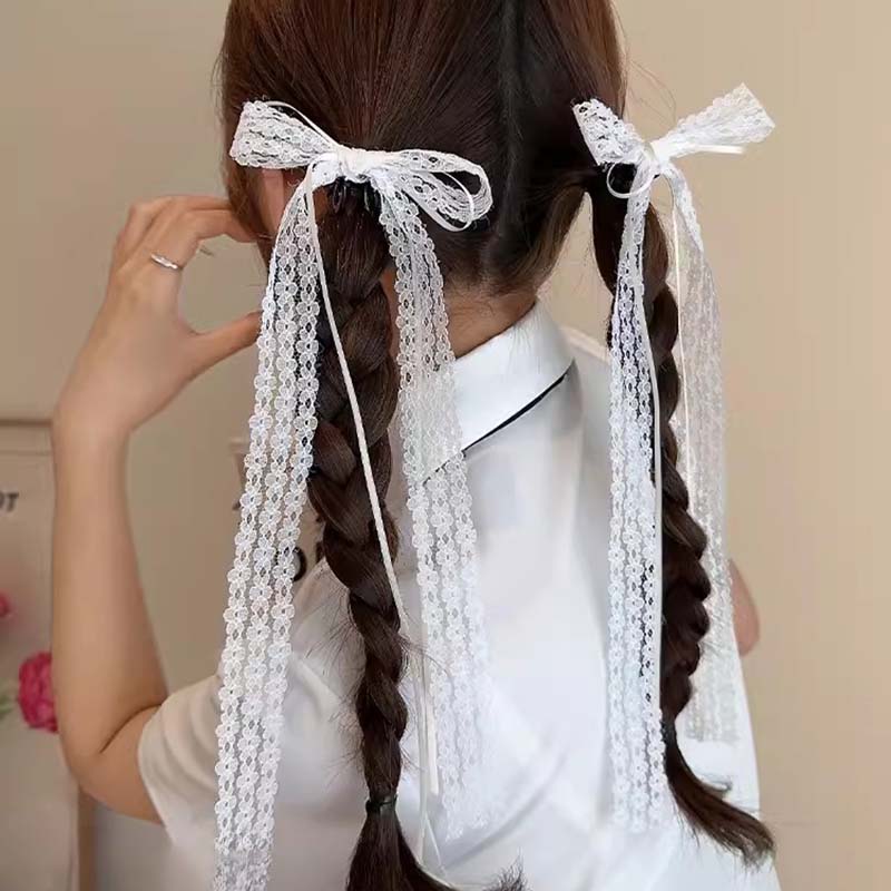2Pcs Korean Fashion Lace Bow Hairpin Women Girls Ribbon Hair Clips White Long Ribbon Bow Top Clip Female Hair Accessories Gifts
2Pcs Korean Fashion Lace Bow Hairpin Women Girls Ribbon Hair Clips White Long Ribbon Bow Top Clip Female Hair Accessories Gifts