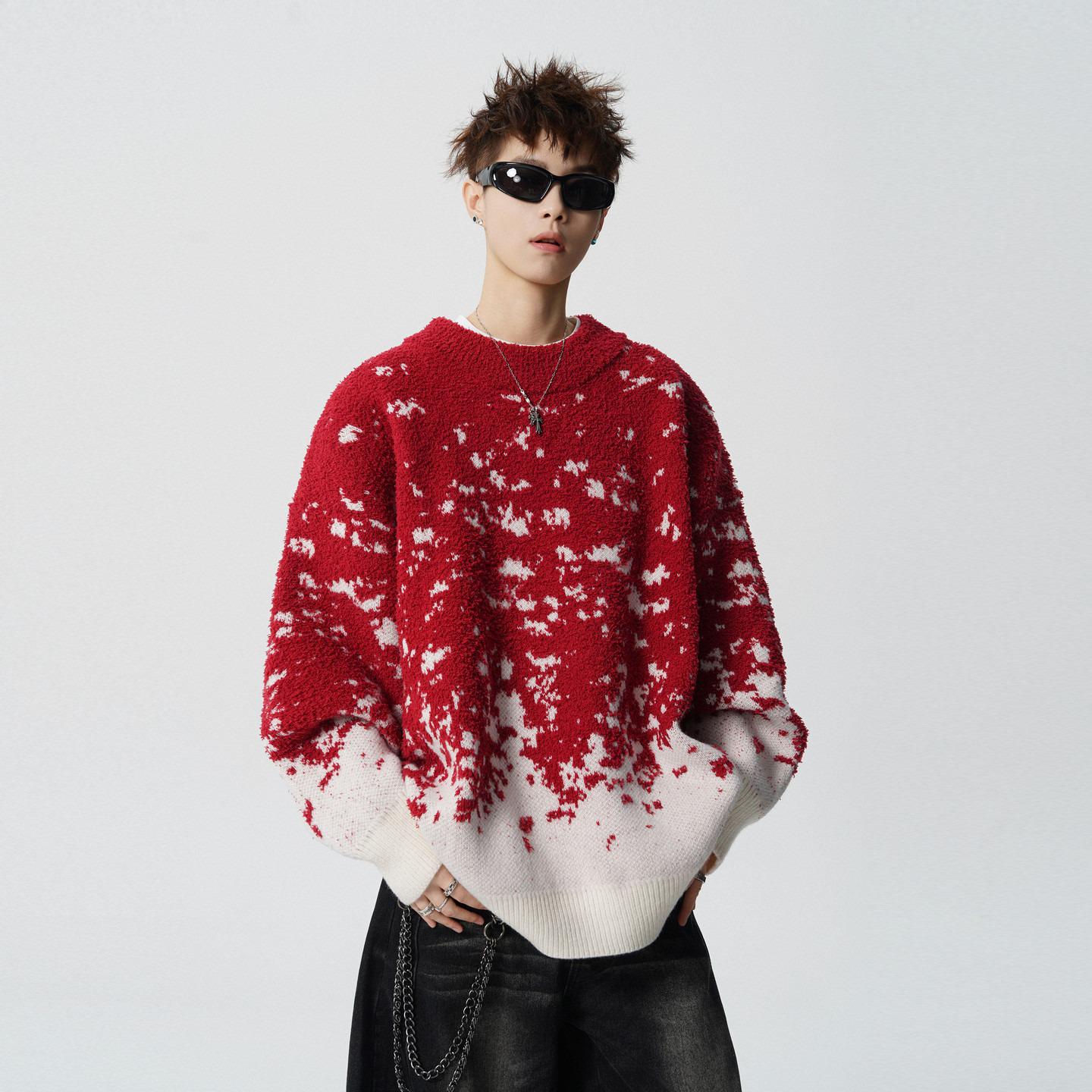 Men s Trendy Red Gradient Snowflake Sweater - Loose Fit, Casual Round Neck, Long Sleeve, Color Block Knitted Top L
Men s Trendy Red Gradient Snowflake Sweater - Loose Fit, Casual Round Neck, Long Sleeve, Color Block Knitted Top L