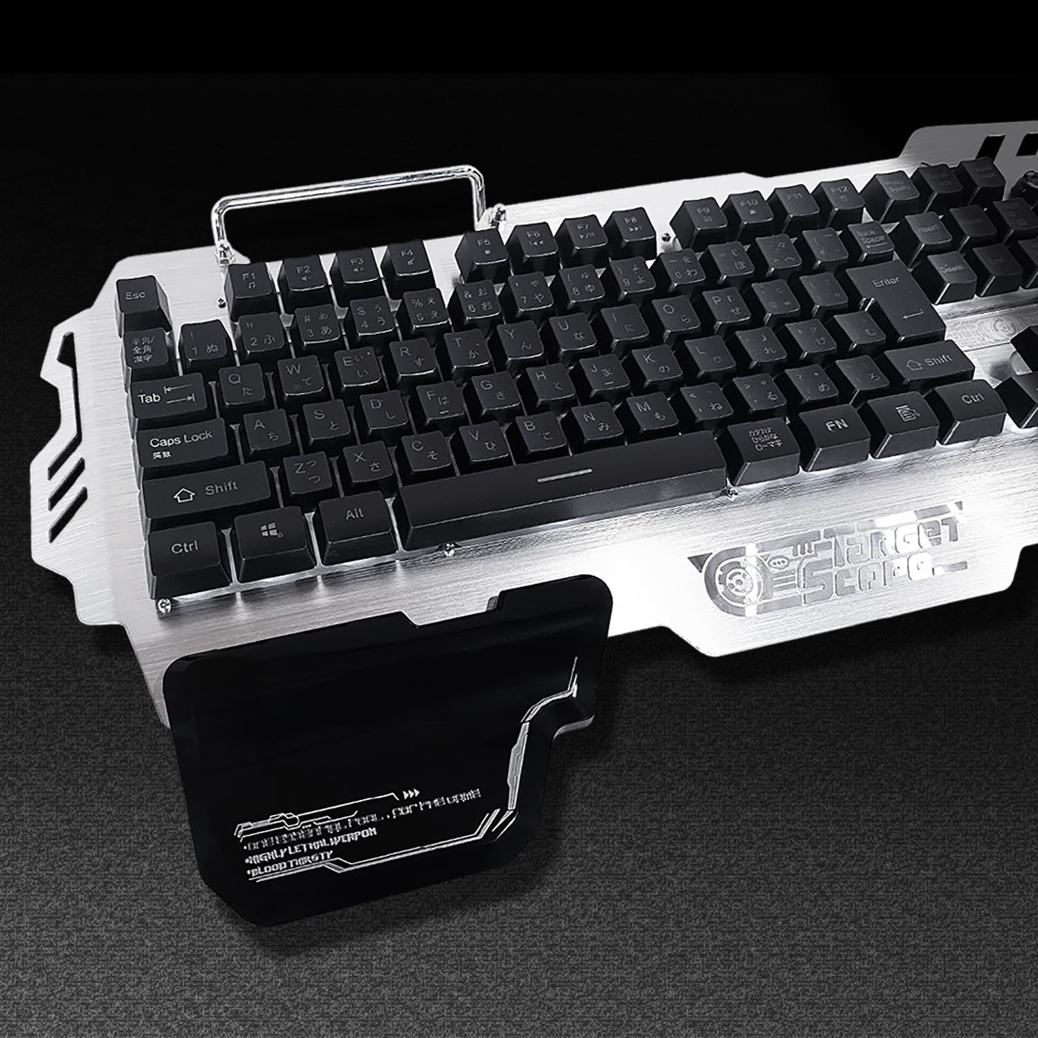 eMonz Gaming Keyboard Aluminum Plate LED Backlight Quiet Waterproof Wired Numeric Keypad USB Connection Japanese Layout Smartphone Stand Volume срібний
eMonz Gaming Keyboard Aluminum Plate LED Backlight Quiet Waterproof Wired Numeric Keypad USB Connection Japanese Layout Smartphone Stand Volume срібний