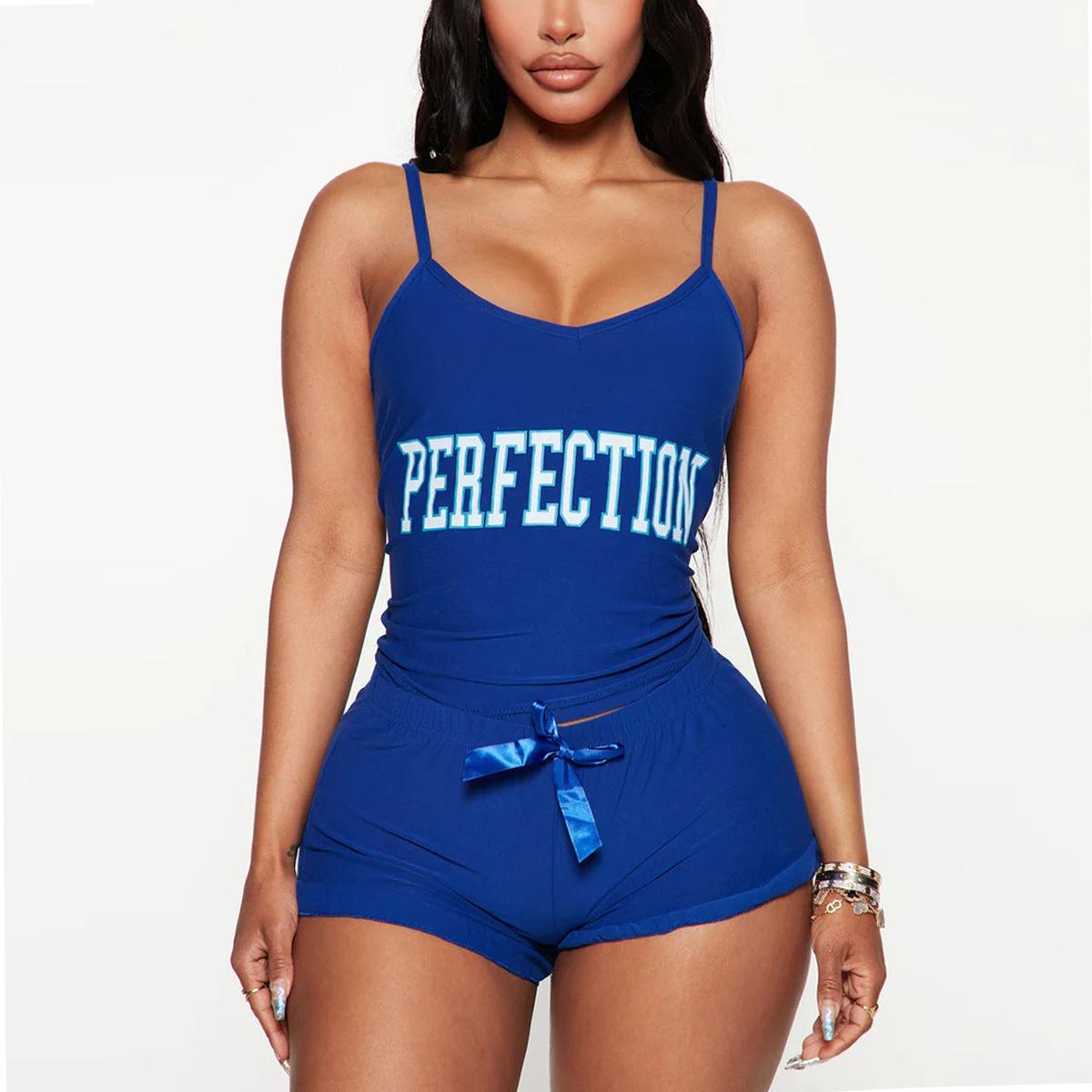 Сексуальная пижама женская летняя с надписью, топ-халтер, шорты, комплект из двух предметов для дома XL темно-синий
Сексуальная пижама женская летняя с надписью, топ-халтер, шорты, комплект из двух предметов для дома XL темно-синий