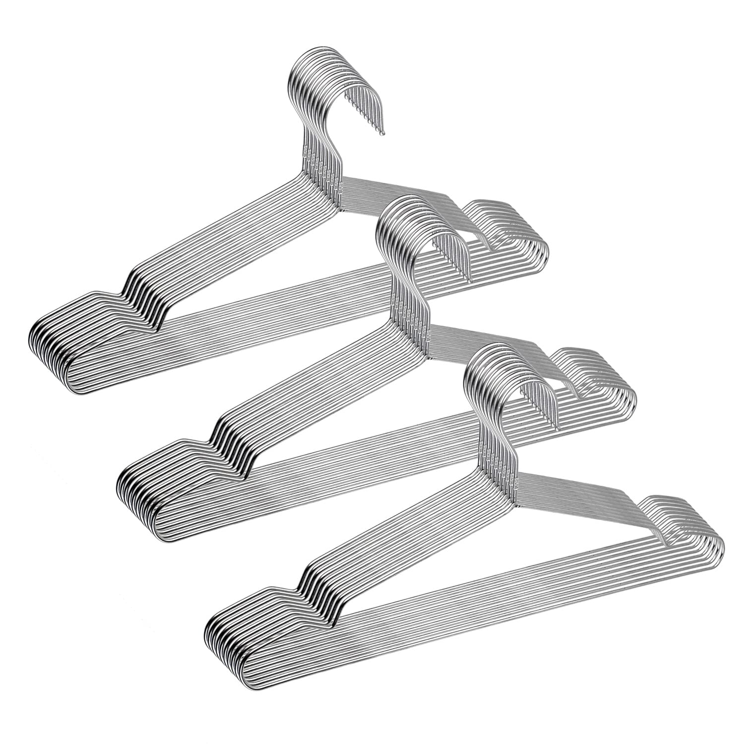 HOUSIST Нержавеющая сталь SUS304 Нержавеющая для сушки и 42 см Нержавеющие подарочные вешалки, Набор из 30 штук, Высококачественная сталь, Устойчивая к ржавчине, Сверхпрочная,