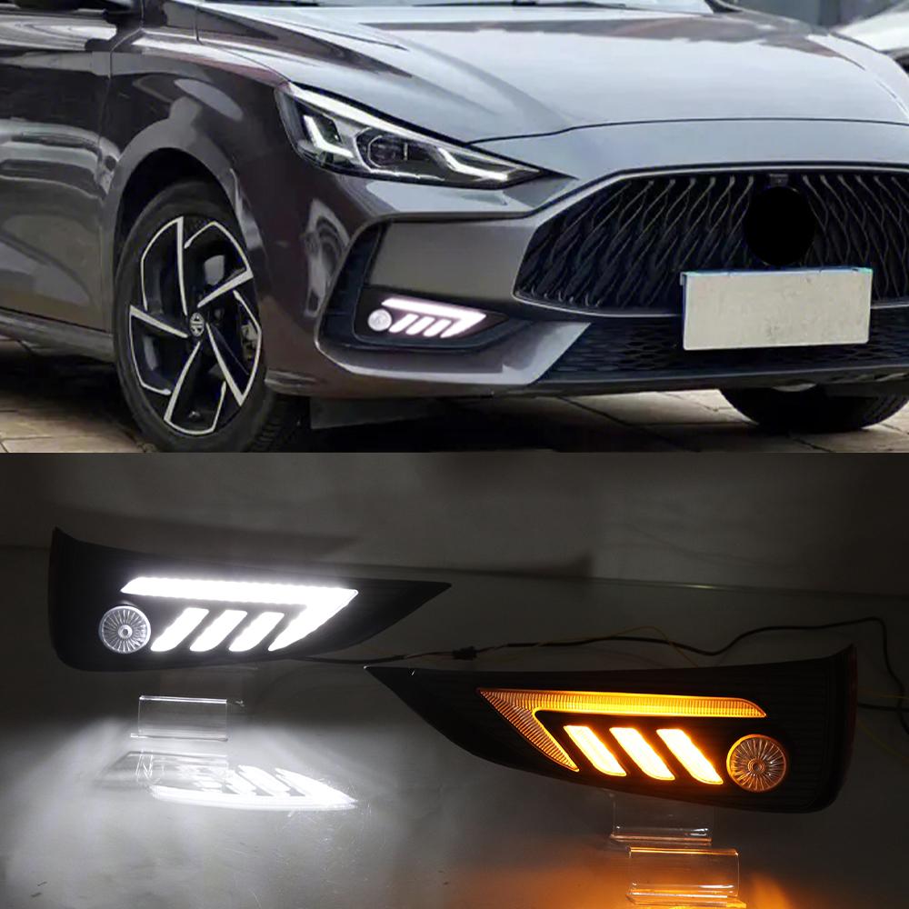 1 пара дневных ходовых огней, противотуманные фары дневного света с струящимся желтым сигналом поворота, автомобильные светодиодные DRL для MG MG5 2021 
1 пара дневных ходовых огней, противотуманные фары дневного света с струящимся желтым сигналом поворота, автомобильные светодиодные DRL для MG MG5 2021