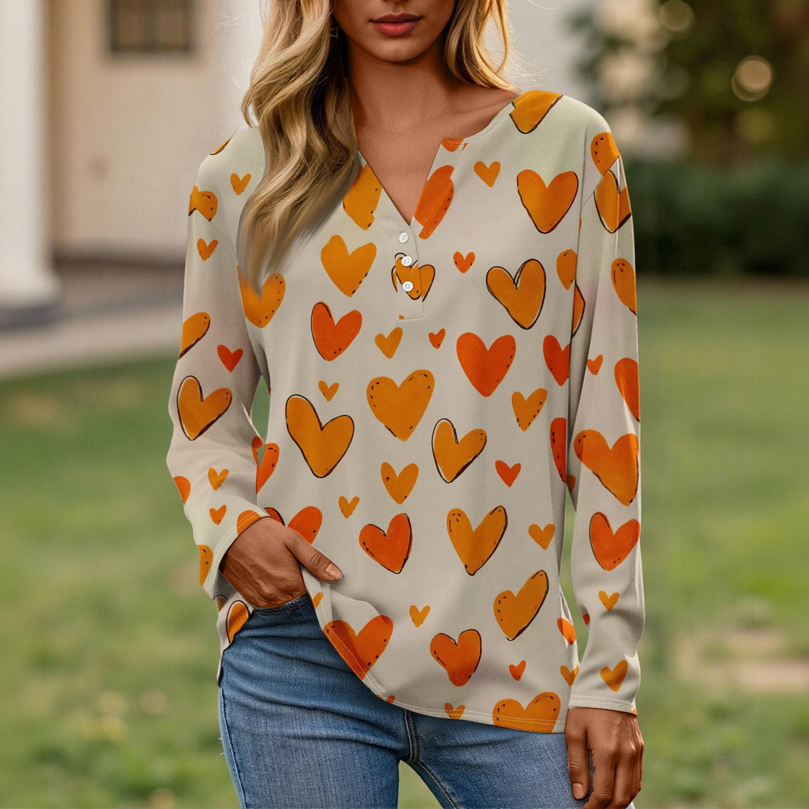 Women s Valentine s Day Fashionable Casual V,neck Long,sleeved Button,down Top S помаранчевий
Women s Valentine s Day Fashionable Casual V,neck Long,sleeved Button,down Top S помаранчевий