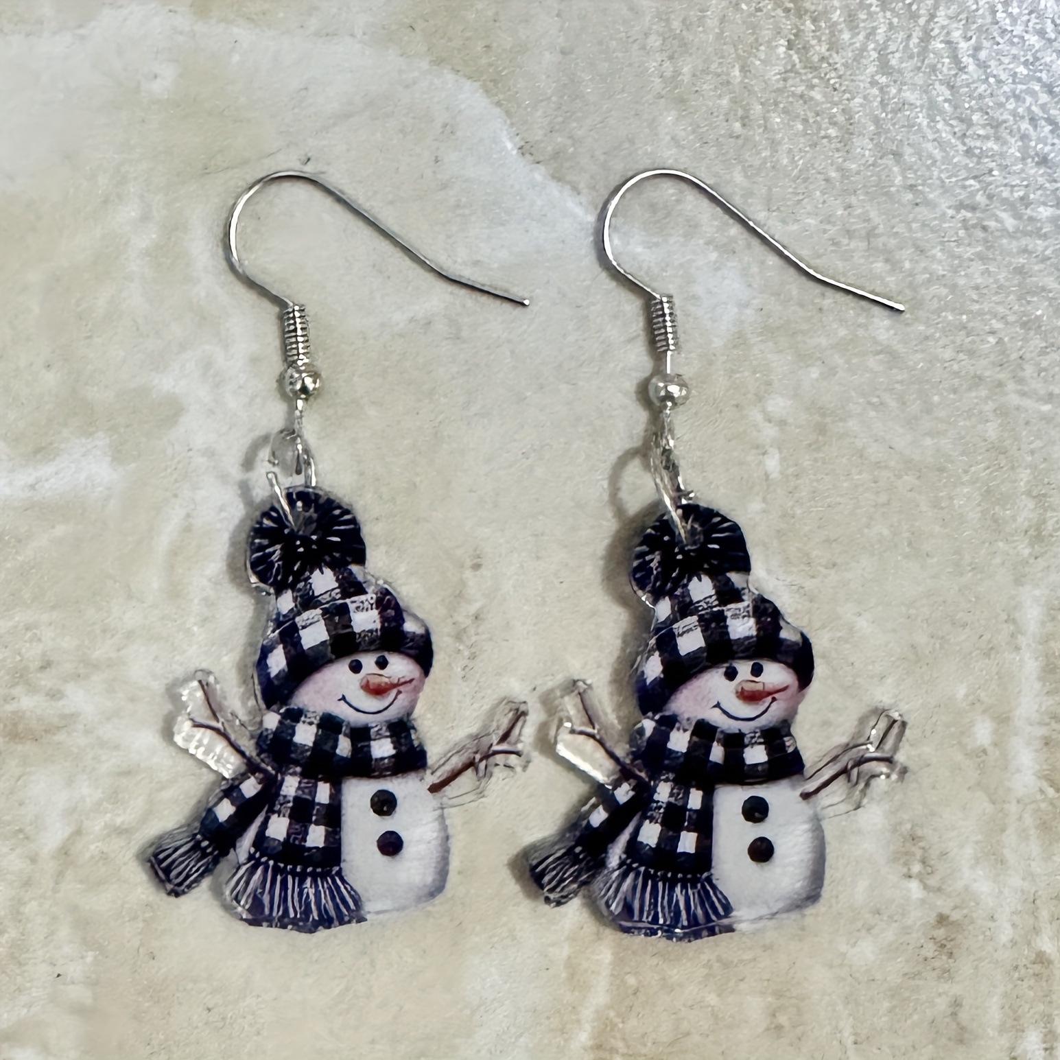 European and American Snowman Acrylic Earrings - Cute Christmas Cartoon Style чёрный/белый
European and American Snowman Acrylic Earrings - Cute Christmas Cartoon Style чёрный/белый