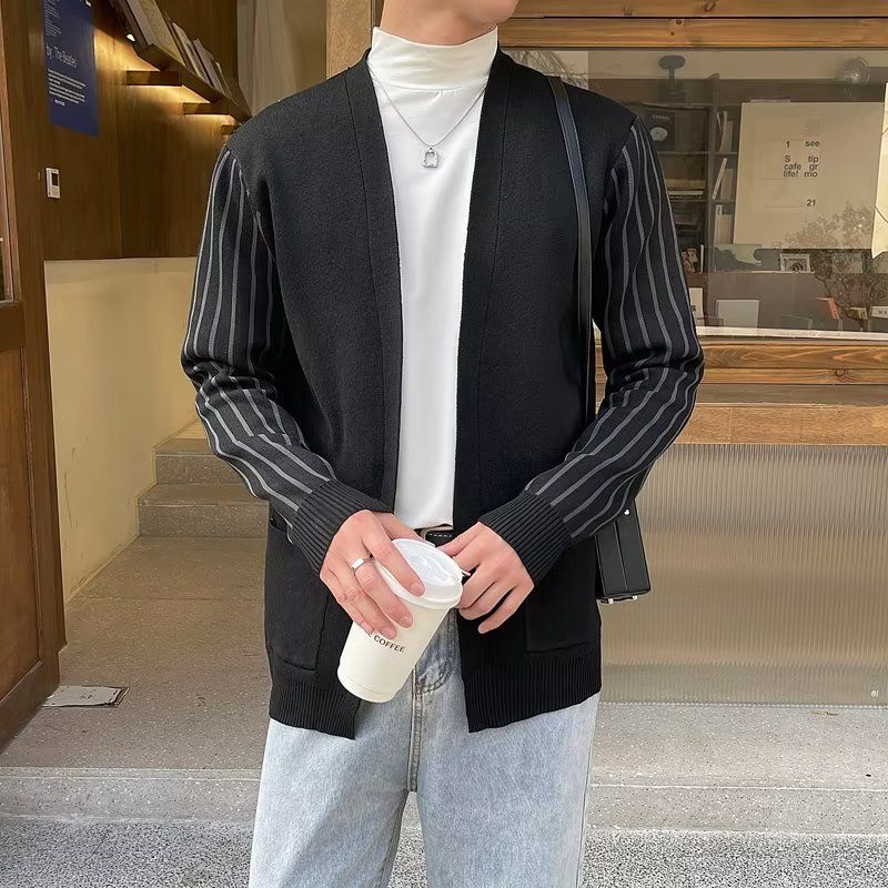 Japan Style Striped Patchwork Sweaters Men s Vintage V-Neck Autumn Winter Contrasting Colors Fashion Pockets Knitted Cardigan XL чорний
Japan Style Striped Patchwork Sweaters Men s Vintage V-Neck Autumn Winter Contrasting Colors Fashion Pockets Knitted Cardigan XL чорний
