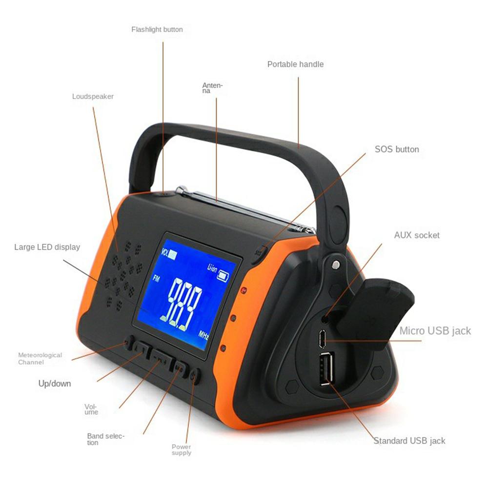 Emergency Solar Hand Crank Radio AM/FM Radio with LED Flashlight 4000mAh Power Bank Charger (EU Version) Type A
Emergency Solar Hand Crank Radio AM/FM Radio with LED Flashlight 4000mAh Power Bank Charger (EU Version) Type A