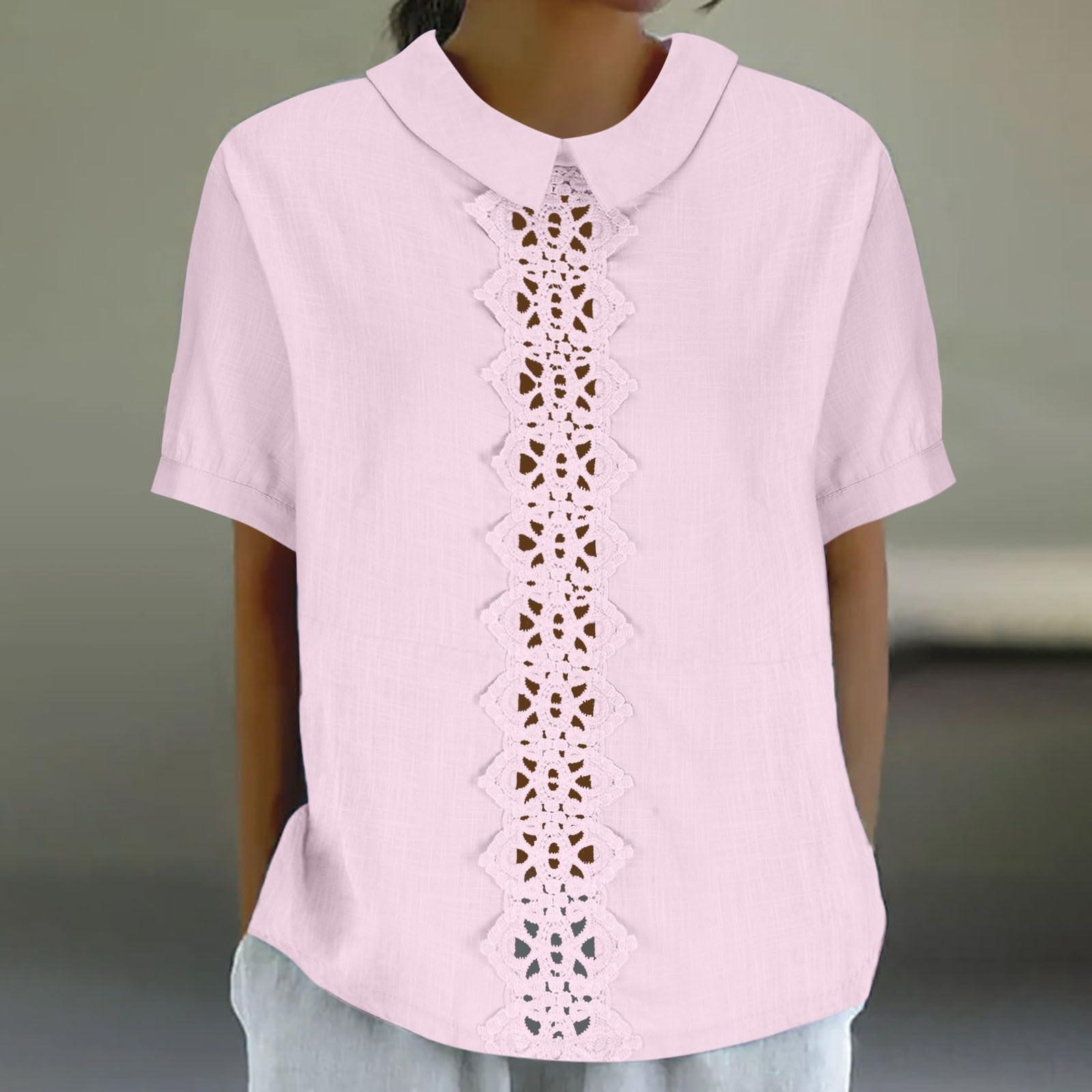 Women s Fashion Splicing Mesh Lace Loose Lapel Shirt Short Sleeve T-Shirt Top XL рожевий
Women s Fashion Splicing Mesh Lace Loose Lapel Shirt Short Sleeve T-Shirt Top XL рожевий
