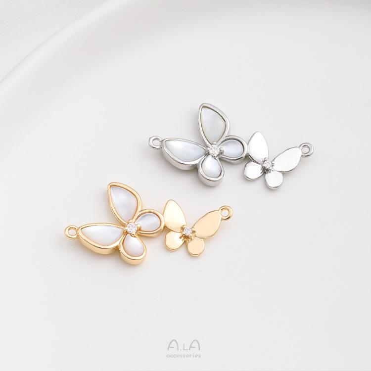 14K Gold-Filled Double Butterfly Pendant Necklace with Mother-of-Pearl Charms
14K Gold-Filled Double Butterfly Pendant Necklace with Mother-of-Pearl Charms