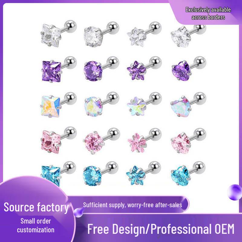 Minimalist Zircon Cartilage Earrings: Titanium Steel Studs for Women 1.2*6mm Ball: 3/4mm
Minimalist Zircon Cartilage Earrings: Titanium Steel Studs for Women 1.2*6mm Ball: 3/4mm