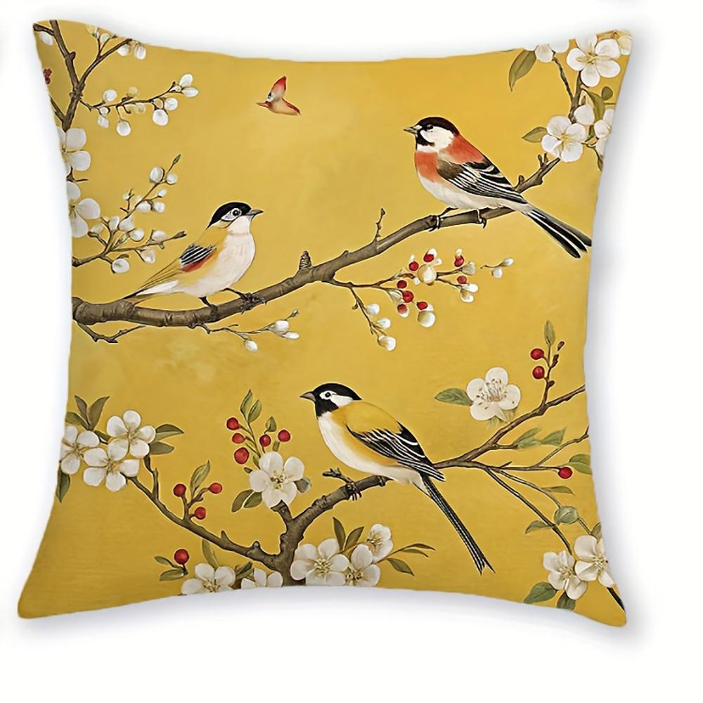 1/4pcs Yellow Pillowcases with Floral and Bird Motifs Sofa cushion cover home bedroom room decoration 45x45cm-1pcs
1/4pcs Yellow Pillowcases with Floral and Bird Motifs Sofa cushion cover home bedroom room decoration 45x45cm-1pcs