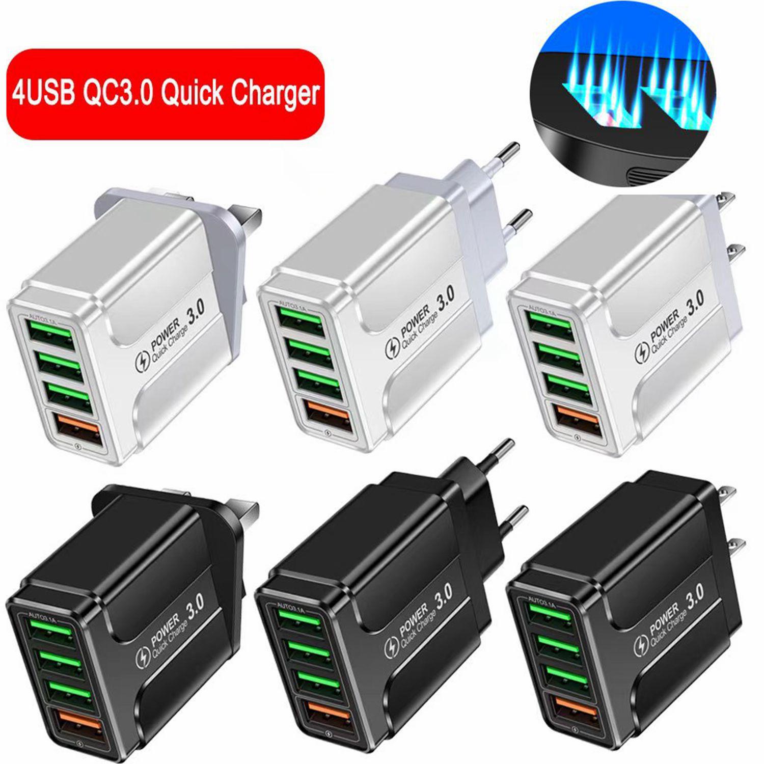 45W QC3.0 4-Port USB Fast Charger with US/EU/UK Adapter 4USB EU Black (Round Plug)
45W QC3.0 4-Port USB Fast Charger with US/EU/UK Adapter 4USB EU Black (Round Plug)