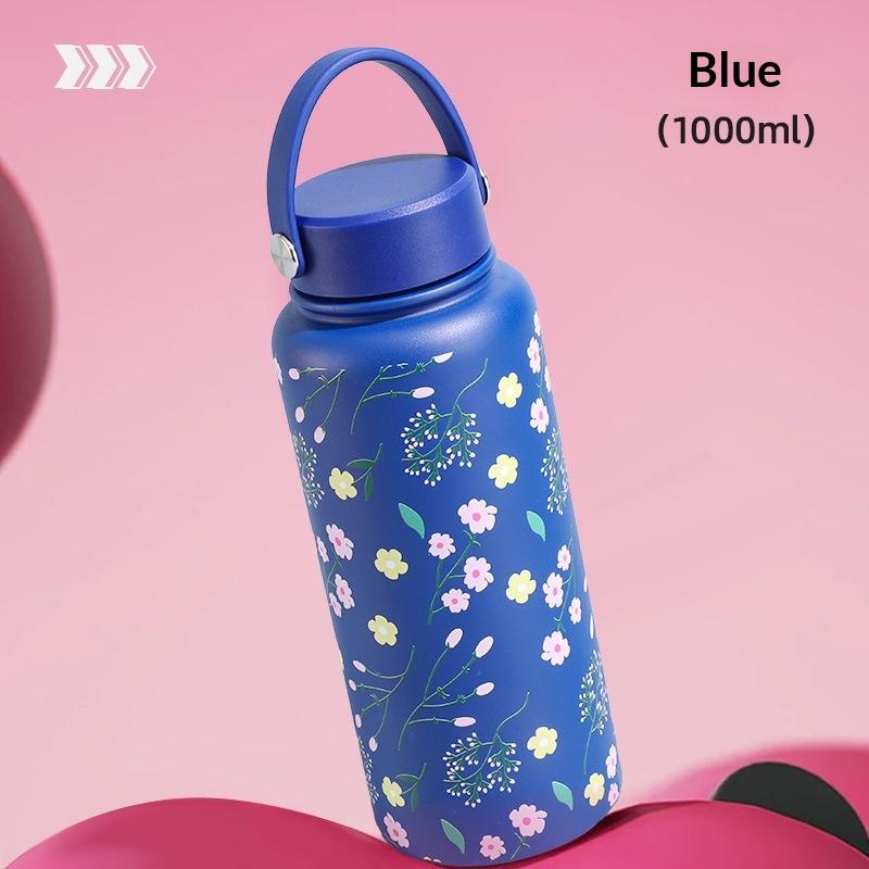 1000Ml Vacuum Bottle Printed Design Flowers Pattern Vacuum Sports Bottle Portable Large Capacity Water Bottle Outdoor Activities синий
1000Ml Vacuum Bottle Printed Design Flowers Pattern Vacuum Sports Bottle Portable Large Capacity Water Bottle Outdoor Activities синий