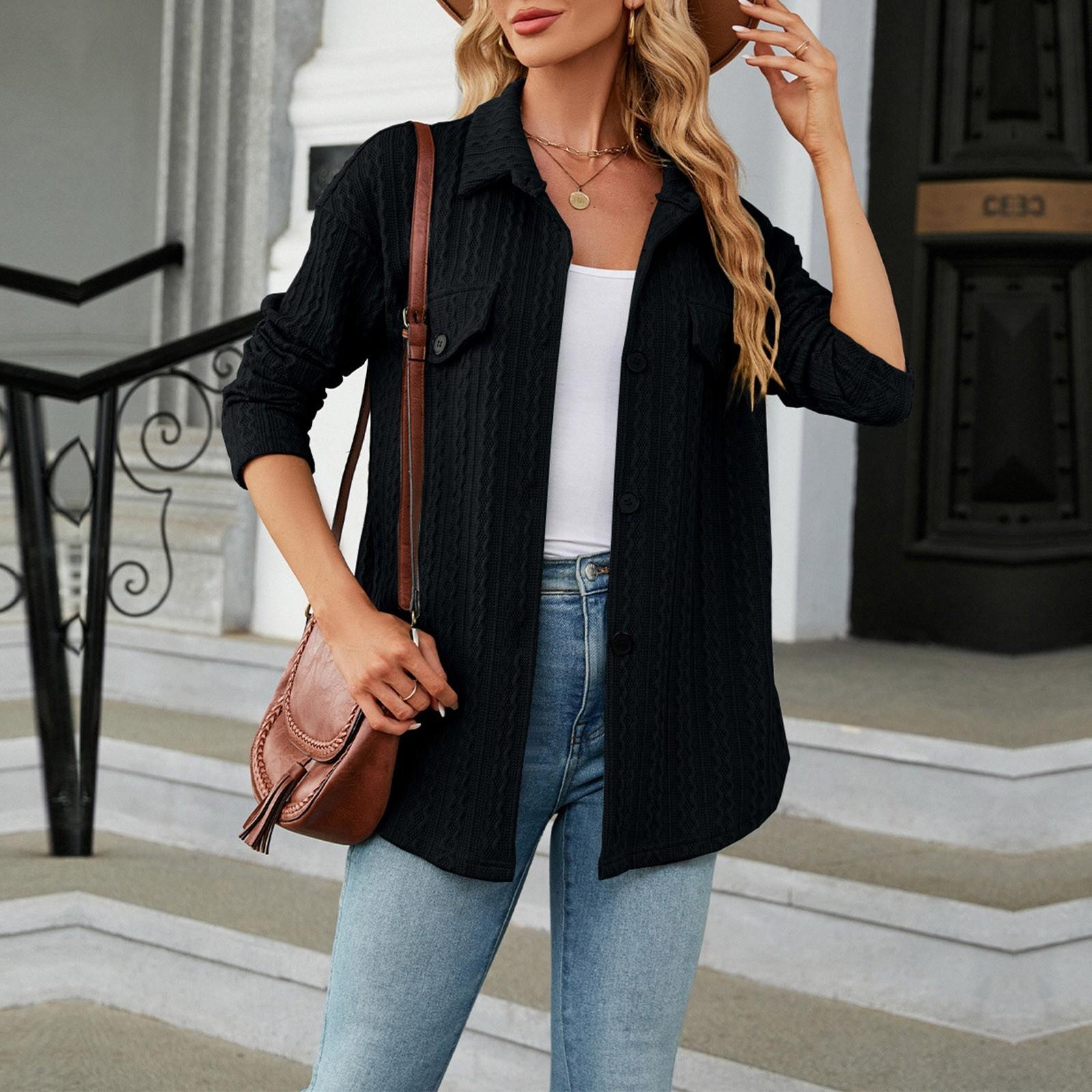 Женская мода повседневная однотонная нагрудная накладка на пуговицах с длинным рукавом кардиган верхнее пальто XXL чёрный
Женская мода повседневная однотонная нагрудная накладка на пуговицах с длинным рукавом кардиган верхнее пальто XXL чёрный