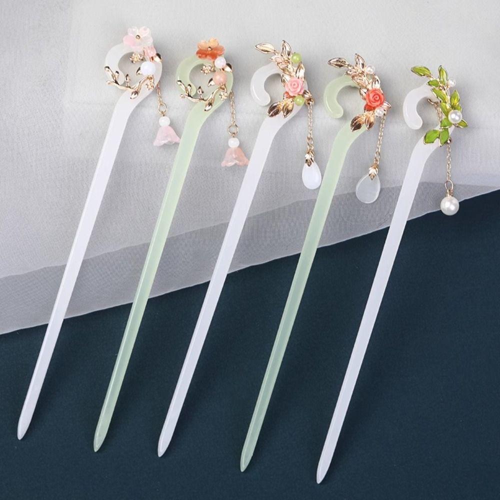 Pearl Chinese Style Hair Stick Tassels Flower Hairpin Fashion Hanfu Hair Clip Female Style 4
Pearl Chinese Style Hair Stick Tassels Flower Hairpin Fashion Hanfu Hair Clip Female Style 4