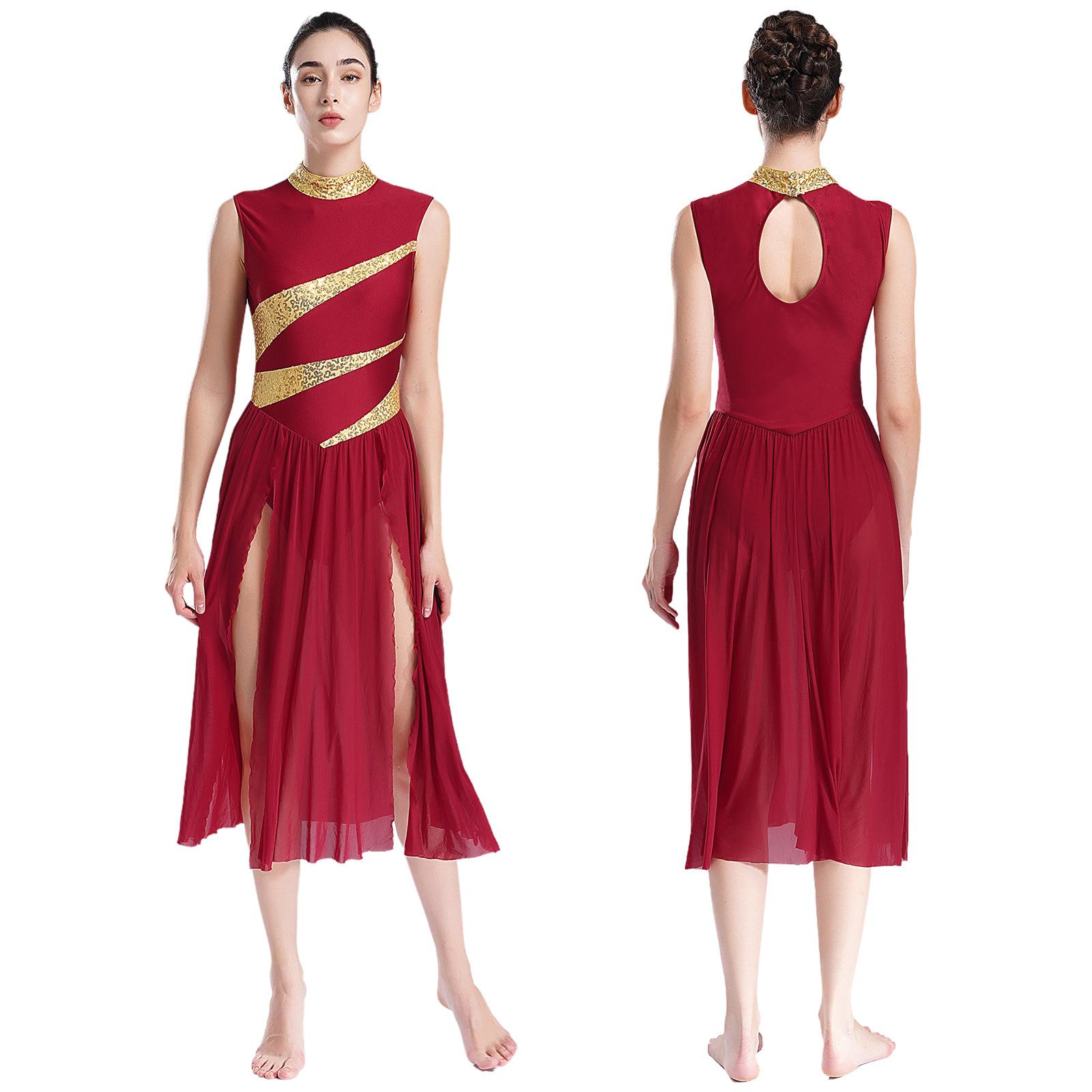 Женское платье без рукавов с вырезом на спине Lyrical Praise Chiffon Splice Dancewear Contemporary Modern Dance Dress Split Dress Performance S бордовый
Женское платье без рукавов с вырезом на спине Lyrical Praise Chiffon Splice Dancewear Contemporary Modern Dance Dress Split Dress Performance S бордовый