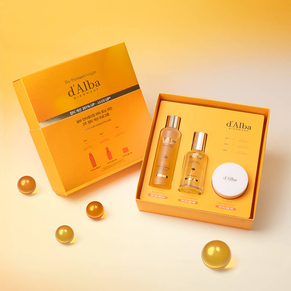 d Alba Vita Toning 3-Step Skincare Set Dark Spot Brightening Program Toner + Serum + Cream
d Alba Vita Toning 3-Step Skincare Set Dark Spot Brightening Program Toner + Serum + Cream