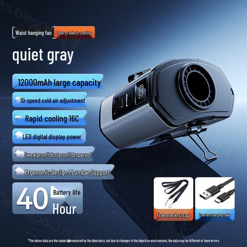 Double Capacity Portable Clip-On Waist Fan for Outdoor and Kitchen Cooling Single (10-speed + 12000mAh + 40H runtime)
Double Capacity Portable Clip-On Waist Fan for Outdoor and Kitchen Cooling Single (10-speed + 12000mAh + 40H runtime)
