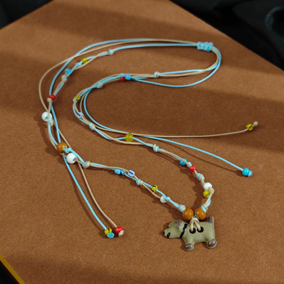 Cartoon Dopamine Color Puppy Beaded Braided Rope Necklace Light Luxury Niche Sweet Cute Collarbone Chain Female
Cartoon Dopamine Color Puppy Beaded Braided Rope Necklace Light Luxury Niche Sweet Cute Collarbone Chain Female