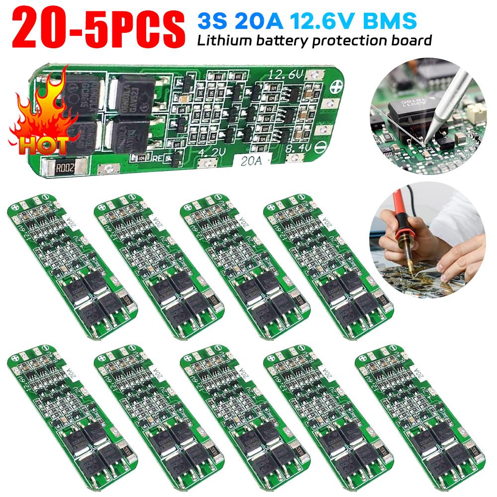 5-20PC 3S 20A Li-ion Lithium Battery 18650 Charger PCB BMS Protection Board For Drill Motor 12.6V-13V Lipo Cell Module 59x20x4mm
5-20PC 3S 20A Li-ion Lithium Battery 18650 Charger PCB BMS Protection Board For Drill Motor 12.6V-13V Lipo Cell Module 59x20x4mm