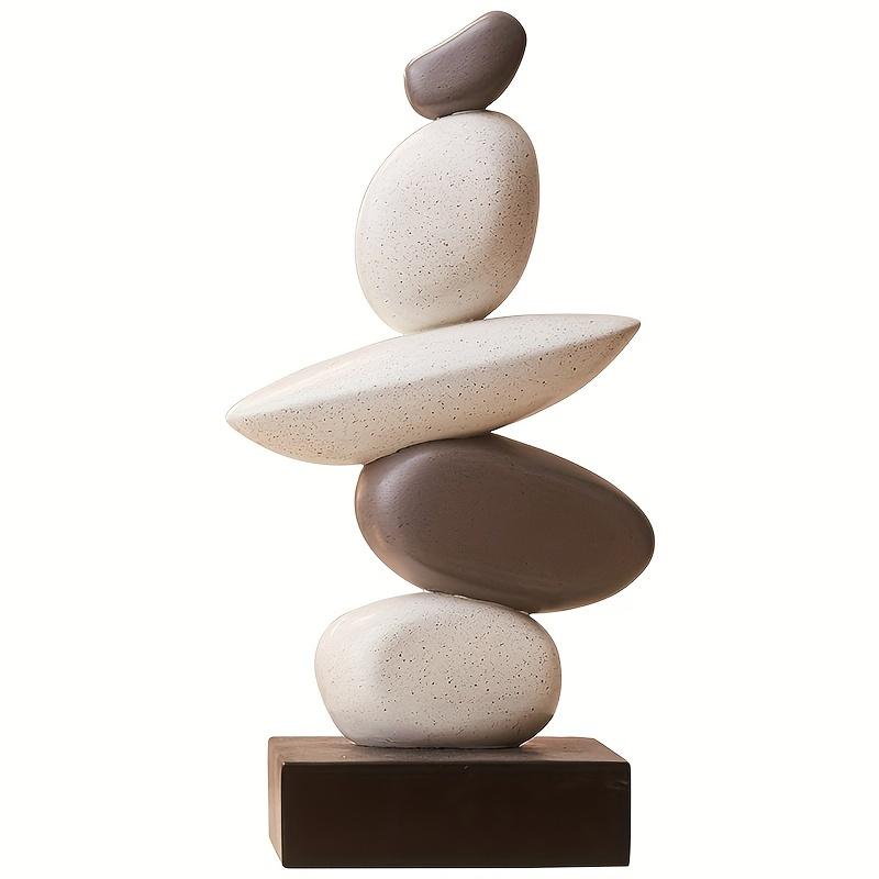 Смола Штабелируемая Скульптура из Песчаника, Креативный Домашний Декор, Настольное Украшение для Помещения, Разные Размеры, Подходит для Рождества, Хэллоуина, Пасхи, Хануки серый белый