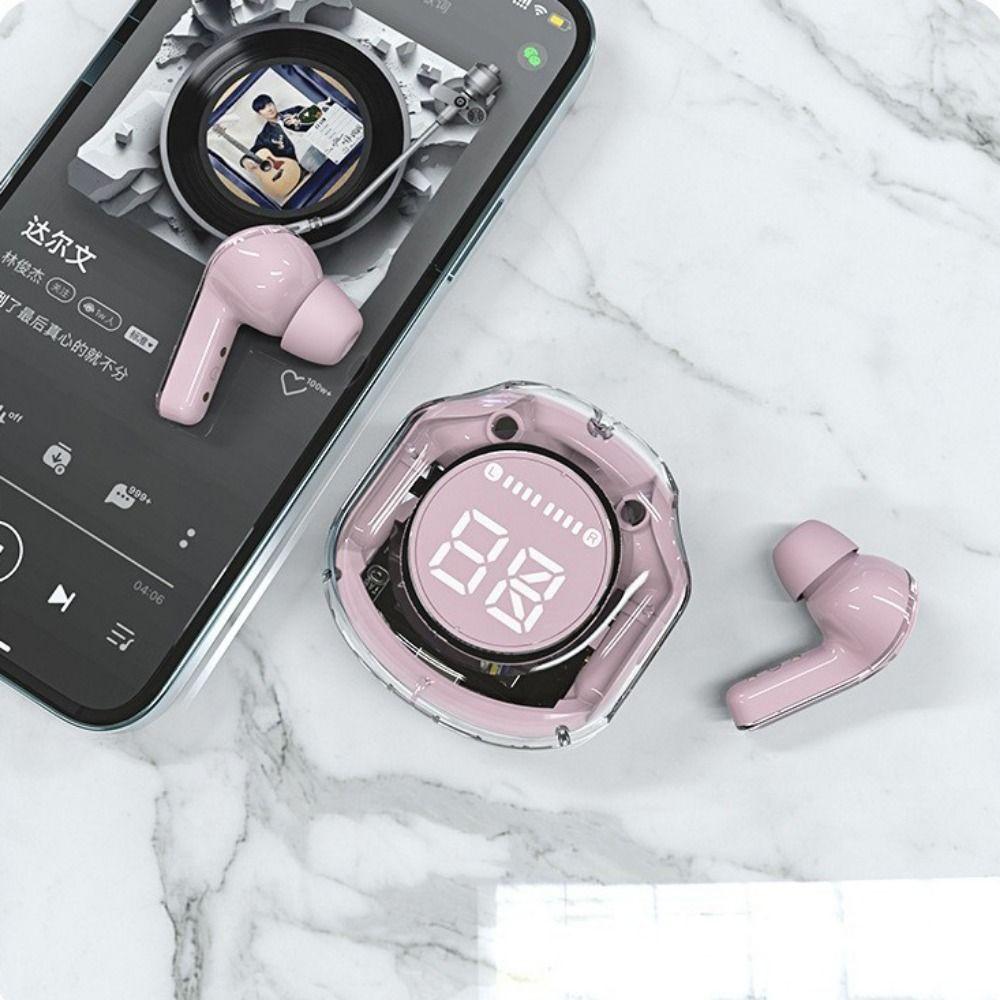 Transparent Wireless Earbuds LED Display Cordless Earbud Simple in Ear Headphones Listening Music рожевий
Transparent Wireless Earbuds LED Display Cordless Earbud Simple in Ear Headphones Listening Music рожевий