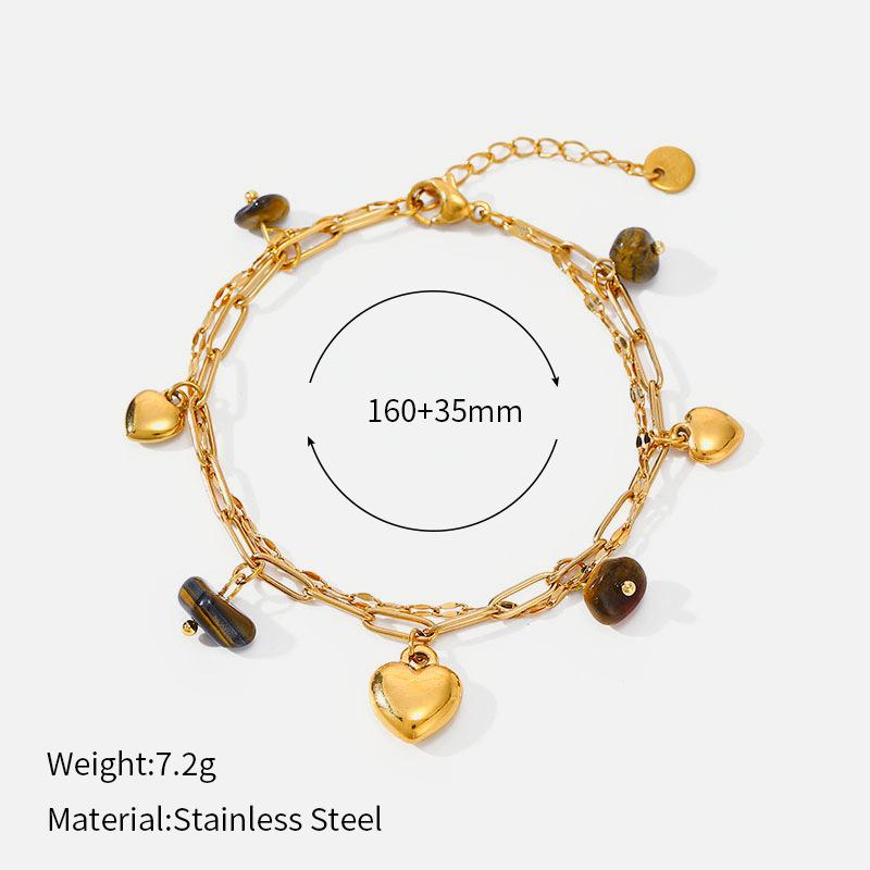 Double Layer Stackable Titanium Steel Bracelet Premium Natural Stone Tarnish Free 18K Gold Stainless Steel Jewelry 8
Double Layer Stackable Titanium Steel Bracelet Premium Natural Stone Tarnish Free 18K Gold Stainless Steel Jewelry 8
