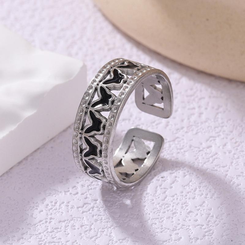 Punk Stainless Steel Drop Oil Butterfly Open Ring for Women Men Simple Metal Inlay Rhinestone Widened Finger Ring Gothic Zircon
Punk Stainless Steel Drop Oil Butterfly Open Ring for Women Men Simple Metal Inlay Rhinestone Widened Finger Ring Gothic Zircon