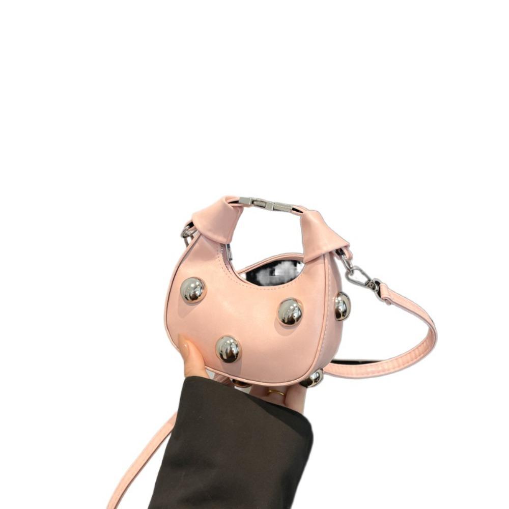 PU Mini Riveted Handbag Korean Style Lipstick Storage Bag Creative Single Shoulder Bag Women
PU Mini Riveted Handbag Korean Style Lipstick Storage Bag Creative Single Shoulder Bag Women