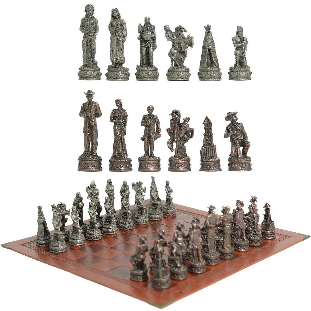 Новый металлический шахматный набор из 32 фигур, тематический, шахматная доска из искусственной кожи, настольная игра, многопользовательский набор для вечеринок
Новый металлический шахматный набор из 32 фигур, тематический, шахматная доска из искусственной кожи, настольная игра, многопользовательский набор для вечеринок
