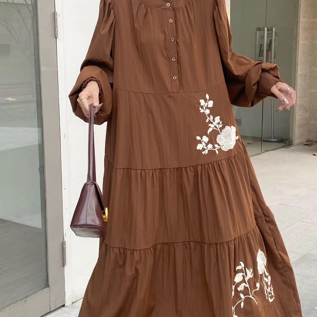 Весна и осень Новое платье с этнической вышивкой Женские свободные платья А-силуэта One size темно-коричневого
Весна и осень Новое платье с этнической вышивкой Женские свободные платья А-силуэта One size темно-коричневого