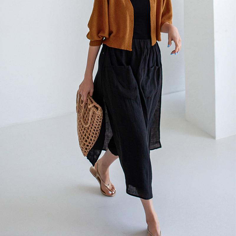 Wide Leg Capri Pants Women Solid Color Elastic High Waist Side Split Loose Trousers with Multi Pockets Streetwear 3XL
Wide Leg Capri Pants Women Solid Color Elastic High Waist Side Split Loose Trousers with Multi Pockets Streetwear 3XL