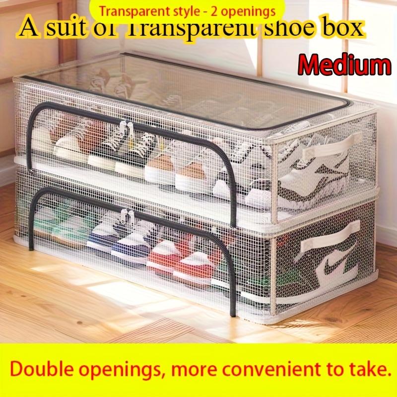 high qualityFoldable Shoe Storage Box with Dual Windows - Beige Fabric, Under-Bed Organizer for Sneakers & High Heels, Easy Viewing, Stackable Transparent-Medium-2 Open
high qualityFoldable Shoe Storage Box with Dual Windows - Beige Fabric, Under-Bed Organizer for Sneakers & High Heels, Easy Viewing, Stackable Transparent-Medium-2 Open