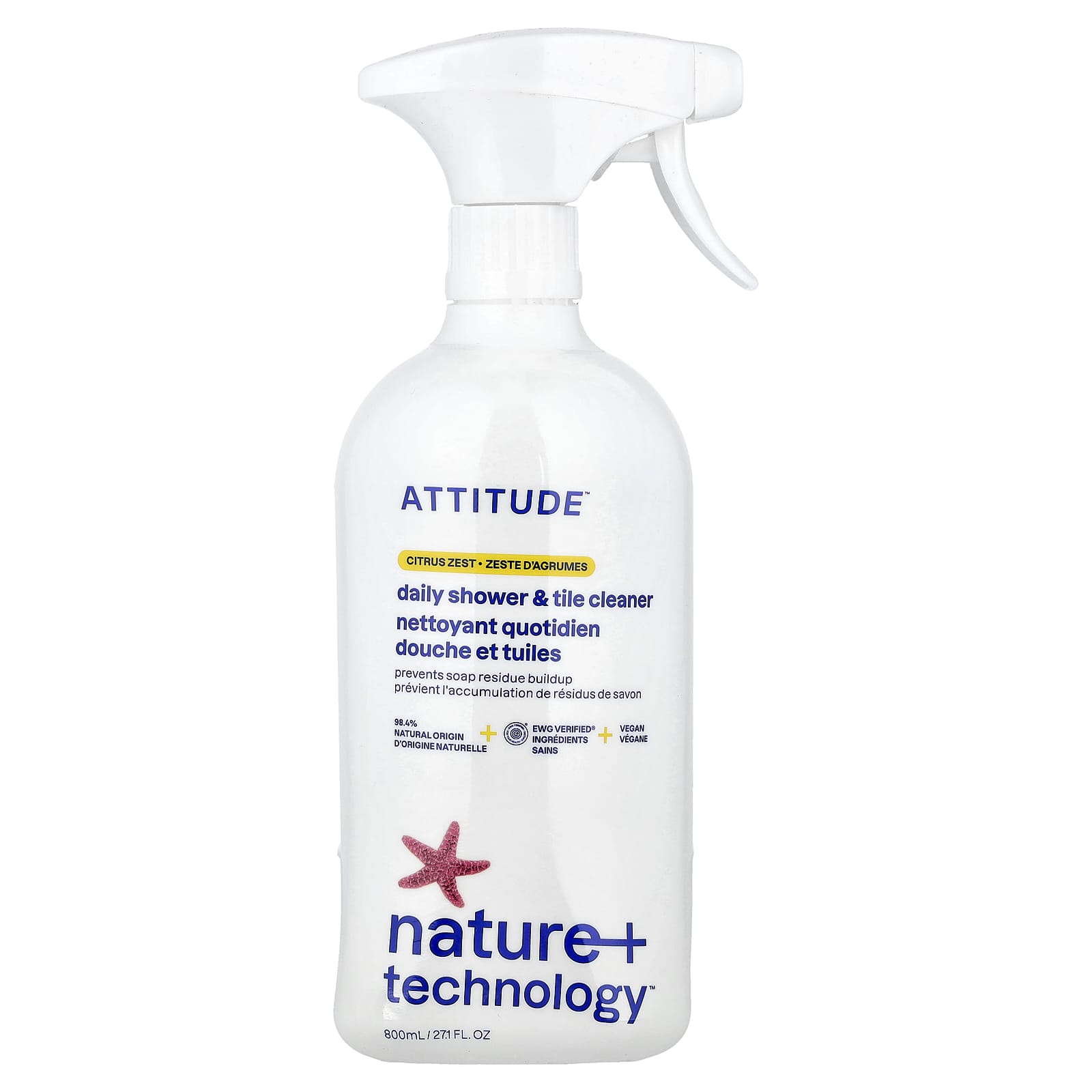 ATTITUDE, Nature + Technology™, Daily Shower & Towel Cleanser, Citrus Zest, 800ml (27.1 fl oz)
ATTITUDE, Nature + Technology™, Daily Shower & Towel Cleanser, Citrus Zest, 800ml (27.1 fl oz)