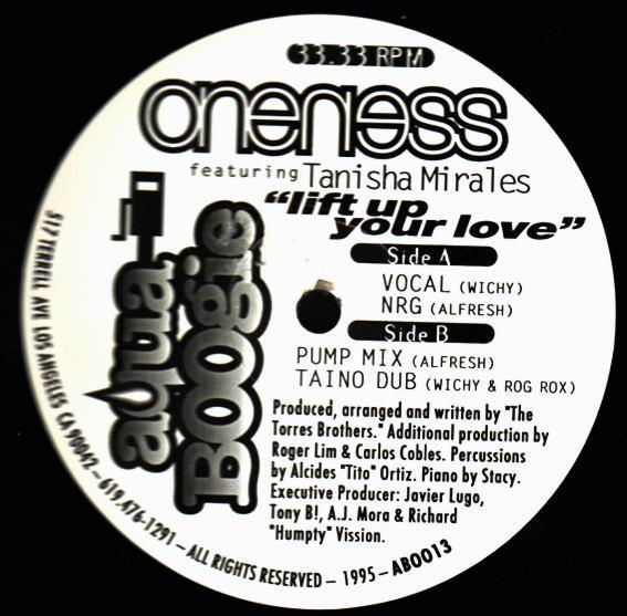 12inch Record ONENESS, TANISHA MIRALES - Lift Up Your Love AB0013 AQUA BOOGIE 1995 US Dance & Electronica Used
12inch Record ONENESS, TANISHA MIRALES - Lift Up Your Love AB0013 AQUA BOOGIE 1995 US Dance & Electronica Used