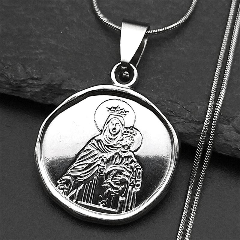 Hip Hop Virgin Mary Medal Our Lady of Guadalupe Necklace Stainless Steel Pendant Necklace Women/Men Jewelry Virgen De Guadalupe 60CM
Hip Hop Virgin Mary Medal Our Lady of Guadalupe Necklace Stainless Steel Pendant Necklace Women/Men Jewelry Virgen De Guadalupe 60CM