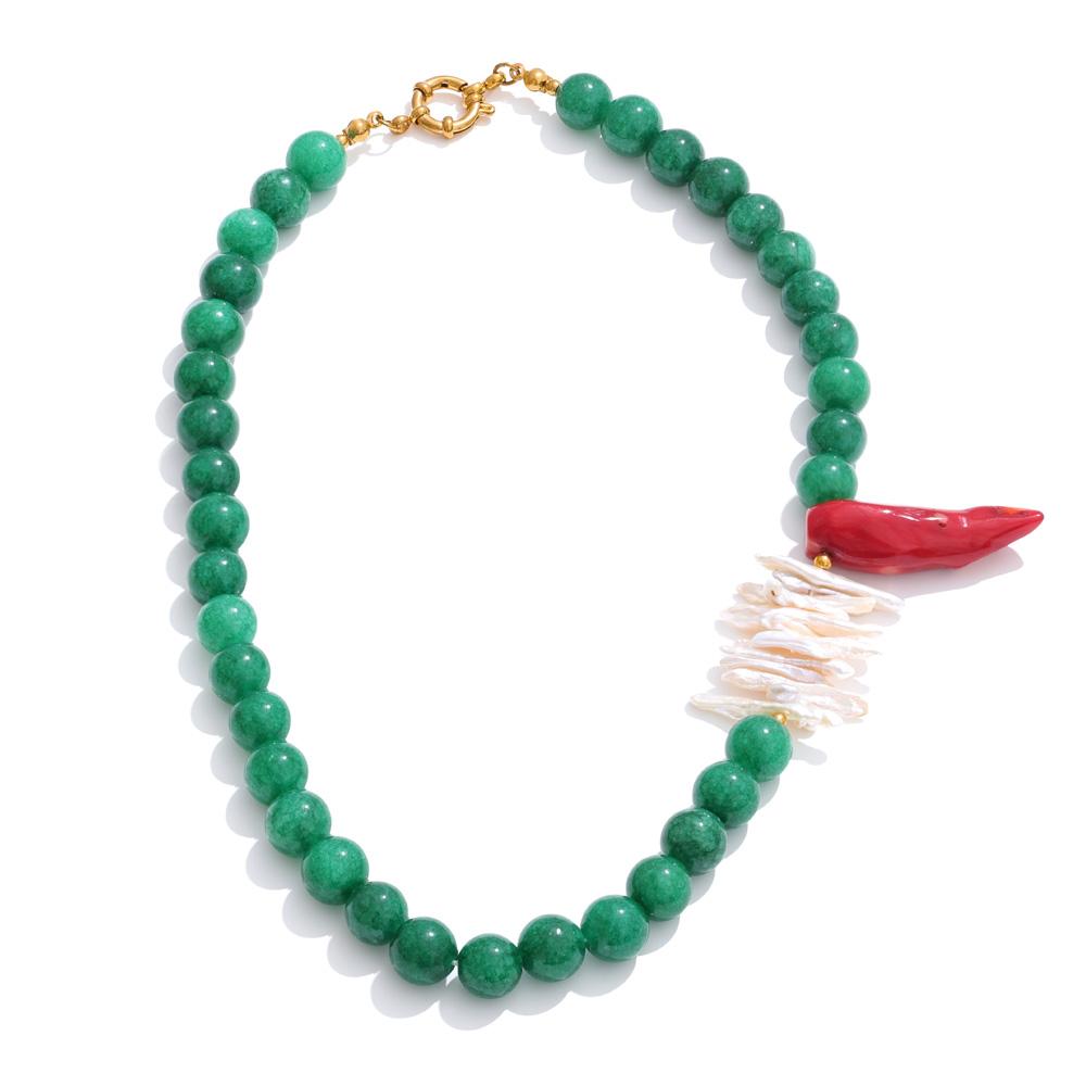 Yhpup High-Grade Green Natural Stone Freshwater Baroque Pearls Chain Handmade Necklace Gift Fashion Premium Collar Jewelry
Yhpup High-Grade Green Natural Stone Freshwater Baroque Pearls Chain Handmade Necklace Gift Fashion Premium Collar Jewelry