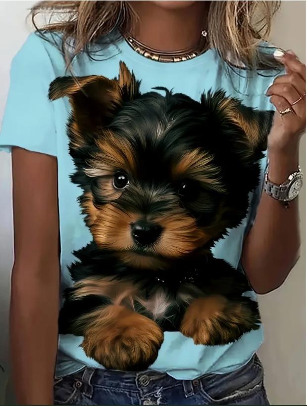 Модная женская милая футболка с 3D принтом собаки, забавная повседневная футболка с круглым вырезом и короткими рукавами, летняя женская футболка 5XL
Модная женская милая футболка с 3D принтом собаки, забавная повседневная футболка с круглым вырезом и короткими рукавами, летняя женская футболка 5XL