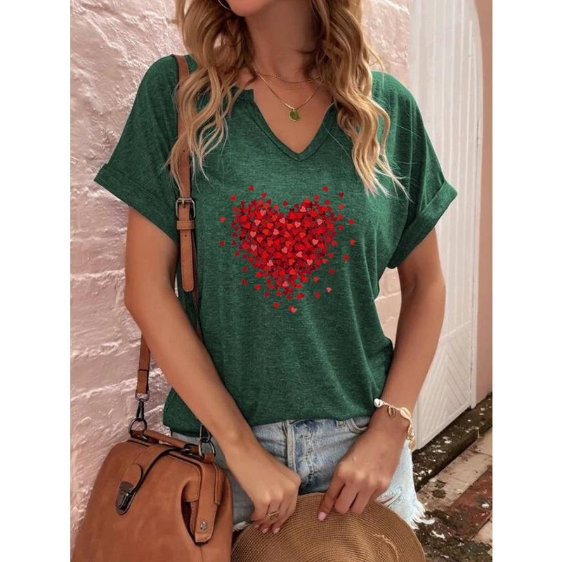 Women Heart 3D Print T-Shirt Valentine s Day Gifts Crew Neck Short Sleeve T-Shirt Casual Every Day Tops Women s Clothing S
Women Heart 3D Print T-Shirt Valentine s Day Gifts Crew Neck Short Sleeve T-Shirt Casual Every Day Tops Women s Clothing S