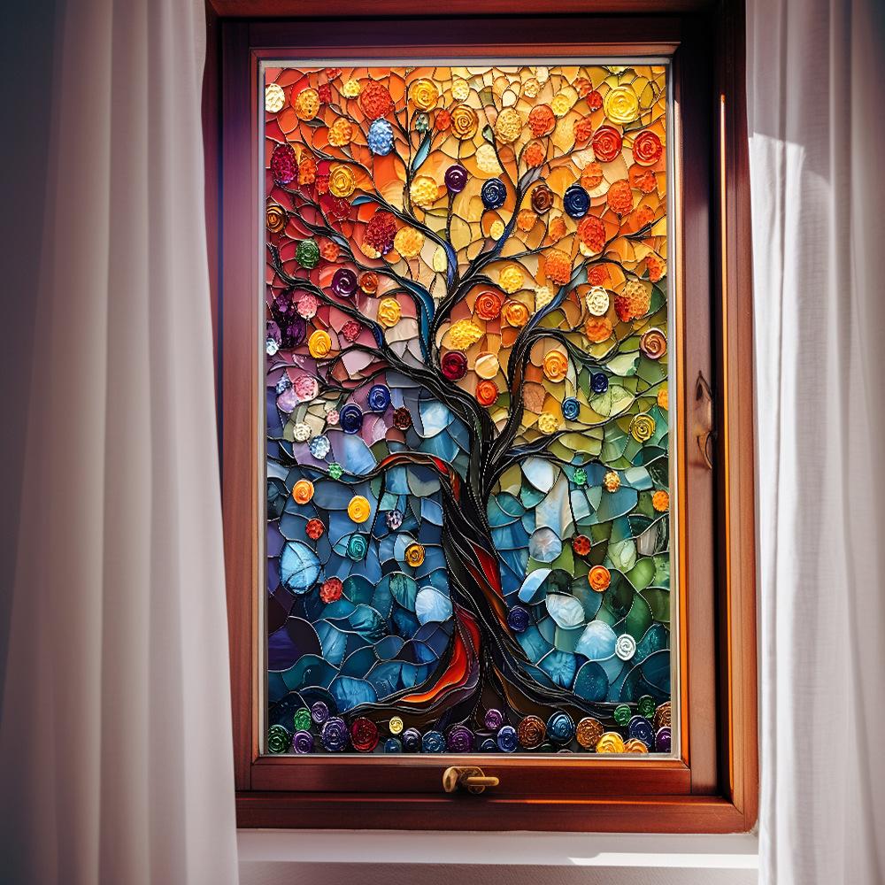 Simulated Oil Painting Large Tree Home Glass Window Beautification and Decoration Static Electricity Window Stickers
Simulated Oil Painting Large Tree Home Glass Window Beautification and Decoration Static Electricity Window Stickers