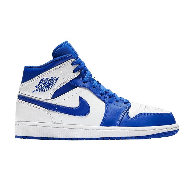 Мужские кроссовки Air Jordan 1 Mid Hyper Royal Сине-Белые 554724-114 
Мужские кроссовки Air Jordan 1 Mid Hyper Royal Сине-Белые 554724-114