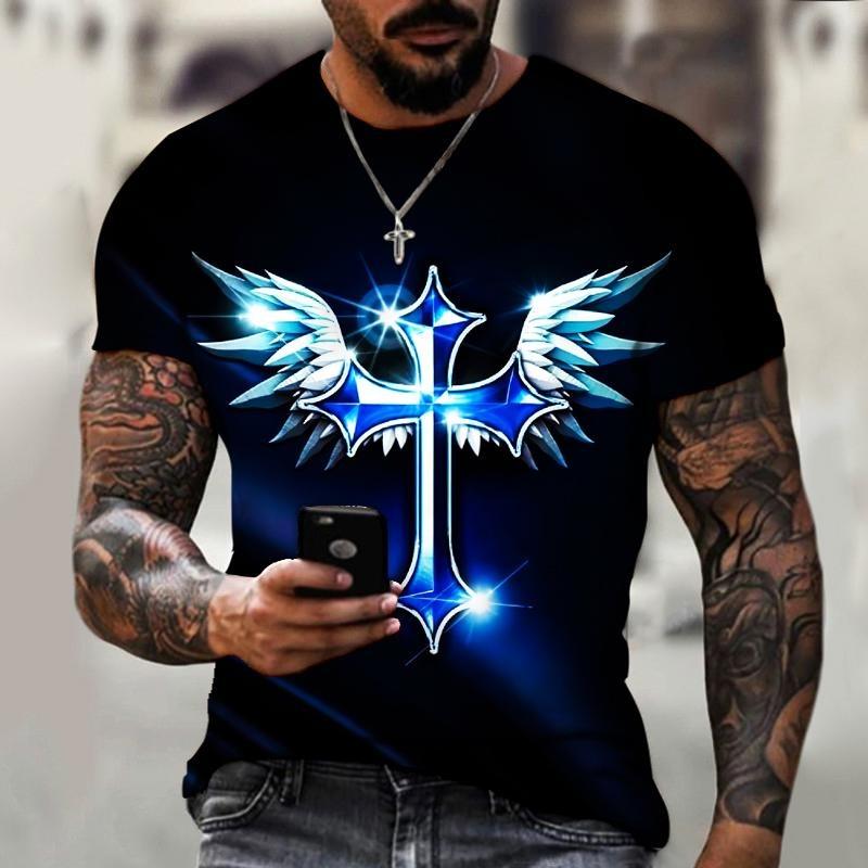 Fashion Cross Graphics T-shirts Summer Trend Short Sleeve 3D Jesus Printed Christian T Shirts Casual Cool Streetwear Tees Tops S
Fashion Cross Graphics T-shirts Summer Trend Short Sleeve 3D Jesus Printed Christian T Shirts Casual Cool Streetwear Tees Tops S