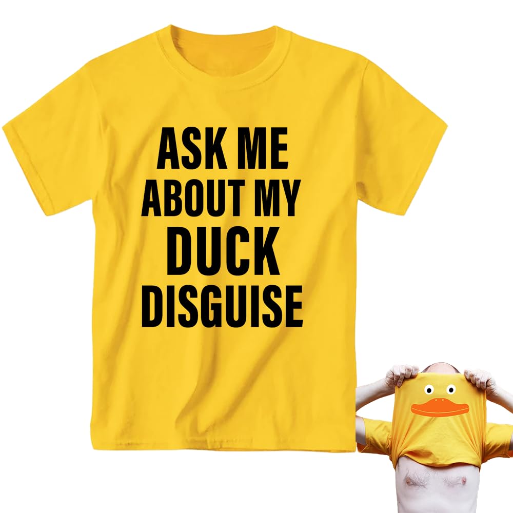 Ask Me about My Duck Disguise Shirt Trending Funny Saying Humor Graphic Print Tee Casual Short Sleeve T-Shirt Small жовтий
Ask Me about My Duck Disguise Shirt Trending Funny Saying Humor Graphic Print Tee Casual Short Sleeve T-Shirt Small жовтий