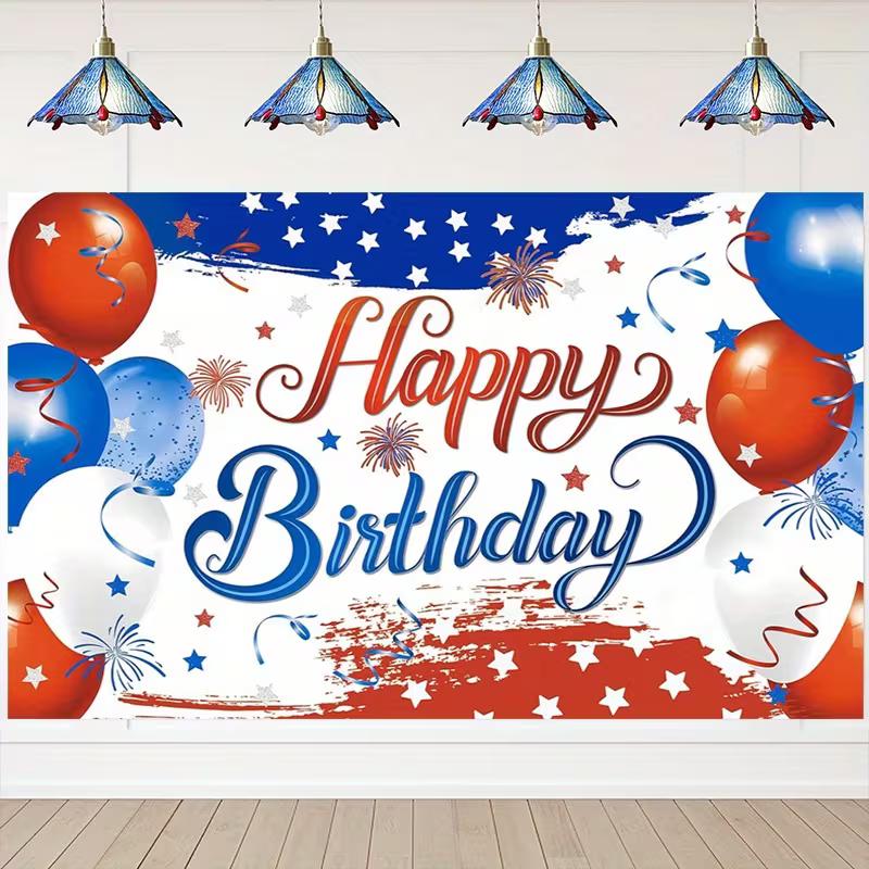 2D Patriotic Themed Happy Birthday Backdrop with Balloons & Stars 47.2x31.5inch/120*80cm
2D Patriotic Themed Happy Birthday Backdrop with Balloons & Stars 47.2x31.5inch/120*80cm