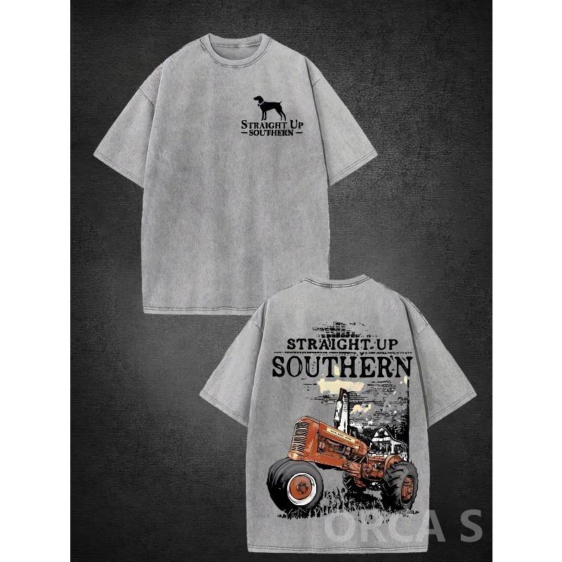 European Size Tractor Farming Print Distressed Men S Washed T-Shirt, Loose Fit, Crew Neck, Short Sleeve, Suitable for Leisure, Outdoor Sports 5XL сірий
European Size Tractor Farming Print Distressed Men S Washed T-Shirt, Loose Fit, Crew Neck, Short Sleeve, Suitable for Leisure, Outdoor Sports 5XL сірий