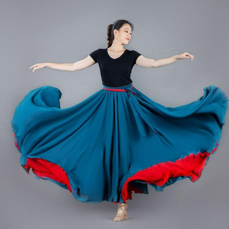 Dance Skirt, Double-sided Chiffon Skirt, High Waist, 540-degree Skirt, 8-meter Skirt, Xinjiang Dance Costume 100
Dance Skirt, Double-sided Chiffon Skirt, High Waist, 540-degree Skirt, 8-meter Skirt, Xinjiang Dance Costume 100